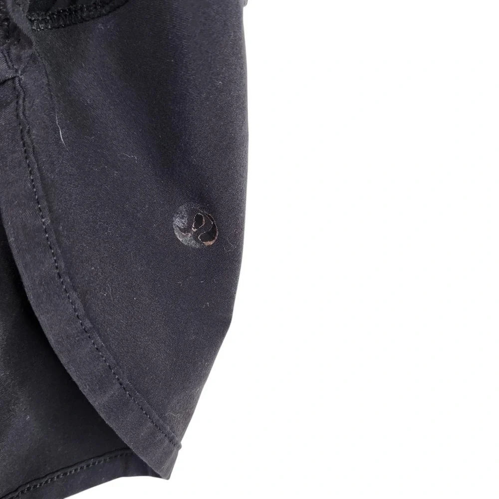 LULULEMON Speed Shorts Womens 6 Black Lined Running Layered Side Pocket 2.5
